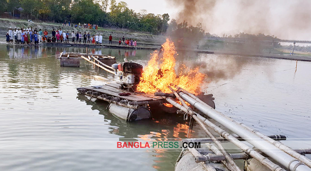 ধুনটে অবৈধ বালুমহাল গুঁড়িয়ে দিলেন ইউএনও