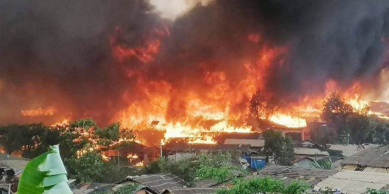 কক্সবাজার রোহিঙ্গা শিবিরে ভয়াবহ আগুন