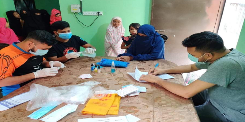 শিক্ষার্থীদের বিনামূল্যে ব্লাড গ্রুপ নির্ণয় করছে কেএমসি ওয়ারিয়র্স