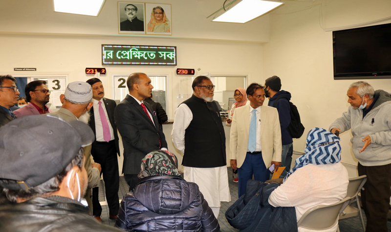 নিউ ইয়র্কে বাংলাদেশ কনস্যুলেট জেনারেল পরিদর্শনে মুক্তিযুদ্ধ বিষয়ক মন্ত্রী