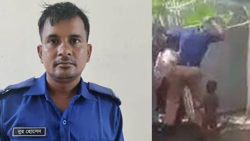 গৃহবধূকে লাঠি পেটার ভিডিও ভাইরাল, গ্রাম পুলিশ আটক
