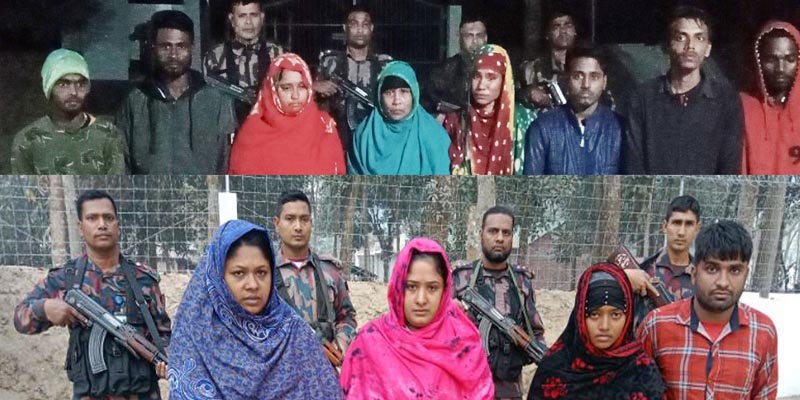 মহেশপুর সীমান্ত থেকে নারী ও শিশুসহ ১৩ জন আটক