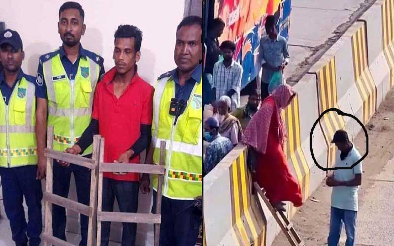৫ টাকায় মহাসড়কের ডিভাইডার পার, ভিডিও ভাইরাল, যুবক আটক