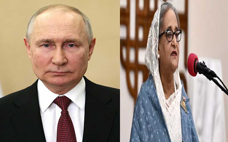 পুতিনকে বাংলাদেশের প্রধানমন্ত্রী শেখ হাসিনার অভিনন্দন
