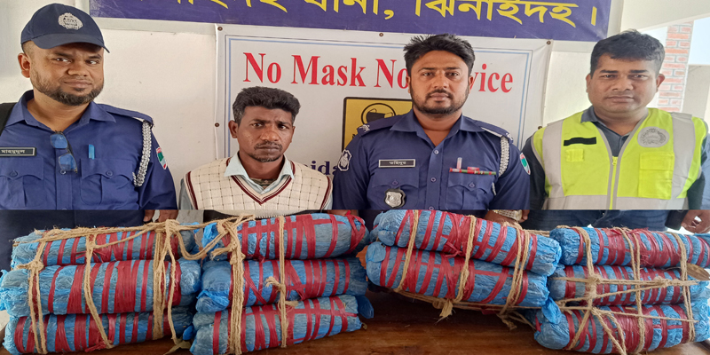 ঝিনাইদহে ১২ কেজি গাঁজাসহ মাদক ব্যবসায়ী আটক