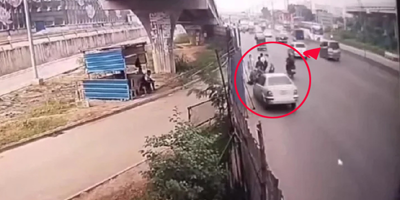 বিমানবন্দরের সামনে সাতজন শিক্ষার্থীকে চাপা দিলো প্রাইভেটকার
