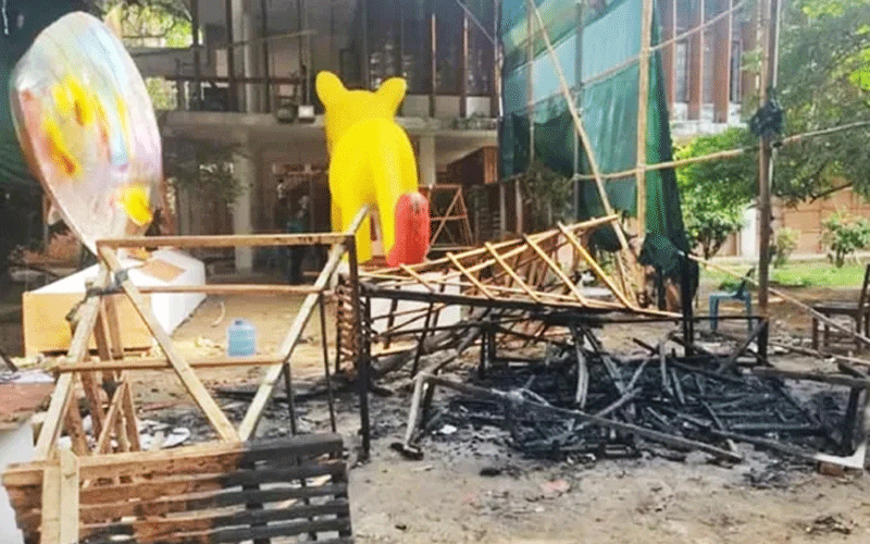 শোভাযাত্রার মোটিফে আগুন দেওয়া একজন চিহ্নিত : আইনশৃঙ্খলা বাহিনী