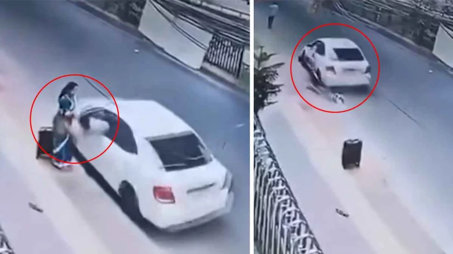 ব্যাগ টান দিয়ে নারীকেও টেনেহিঁচড়ে নিয়ে গেল প্রাইভেটকার